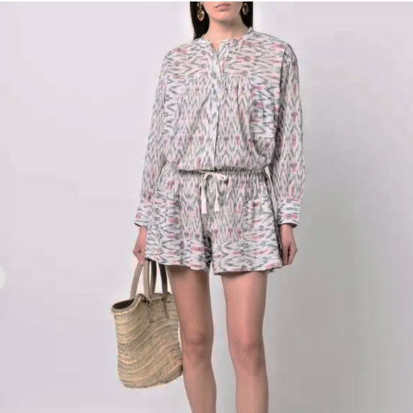 Isabel Marant Pants - ISABEL MARANT Étoile Lehana Long Sleeve Ikat Romper